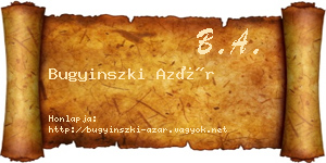 Bugyinszki Azár névjegykártya